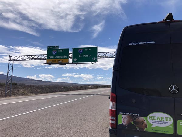 Diane's van at the end of I-20